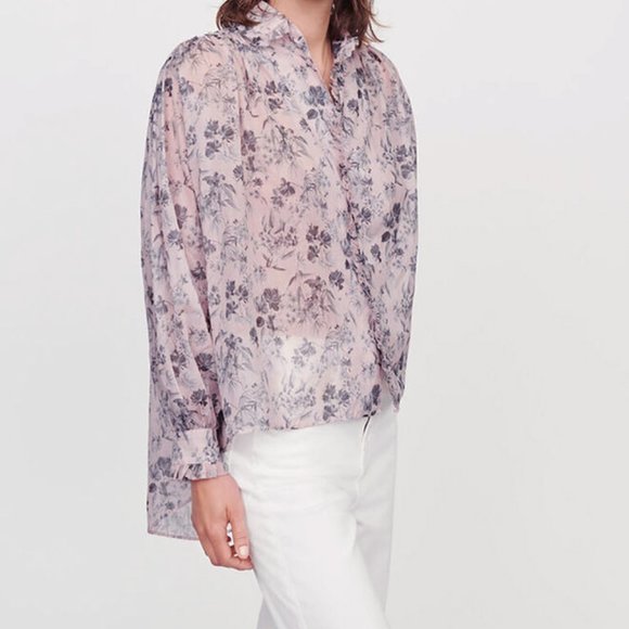 NWT Maje Womens Chemise Lila Blouse Size 0 - Picture 3 of 5